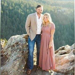 JessaKae Polagram Maxi Dress in Dusty Rose Engagement or Maternity